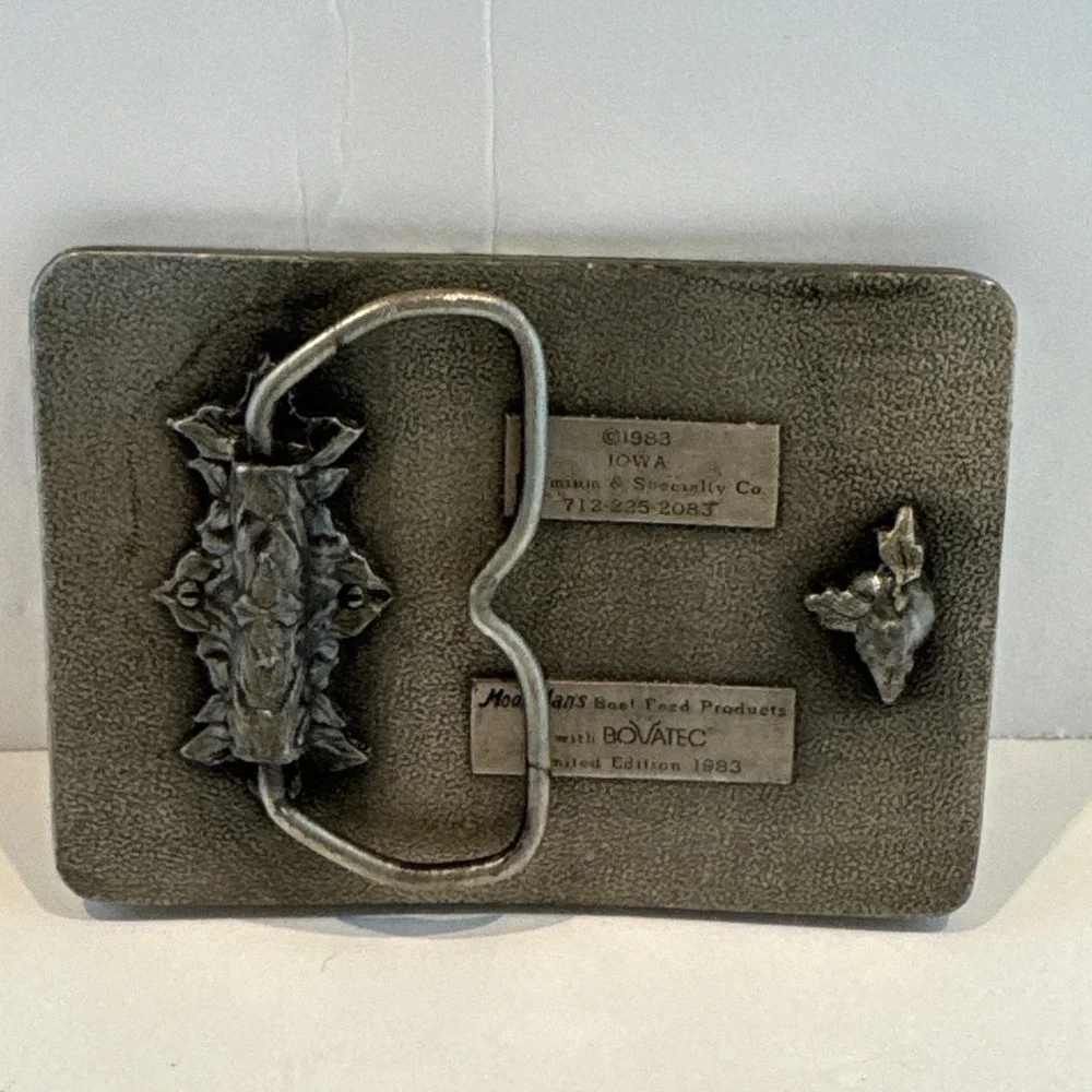 Vintage Belt Buckle Moor Mans Beef Products Iowa 1983 limited edition